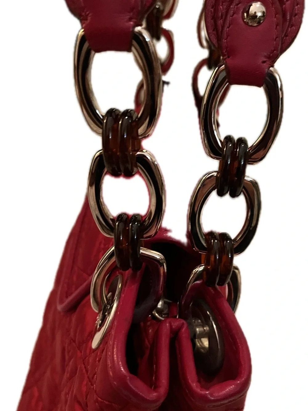 Red Quilted Dior Top-Handle Women's Handbag